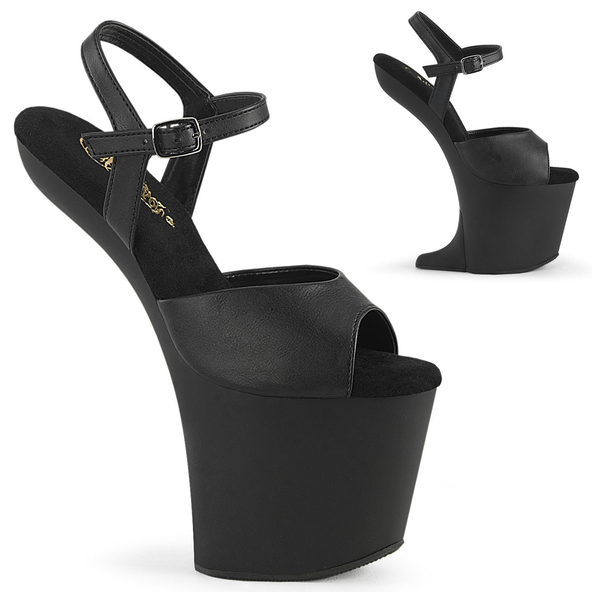 Pleaser Sandalias CRAZE-809 BLK Faux Leather/Blk Matte