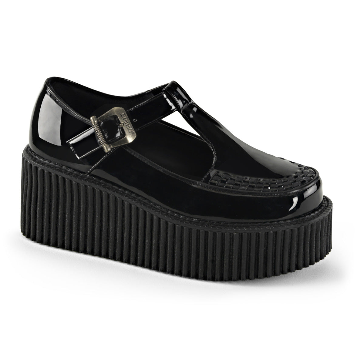 DemoniaCult Womens Low Shoe CREEPER-214 Blk Pat