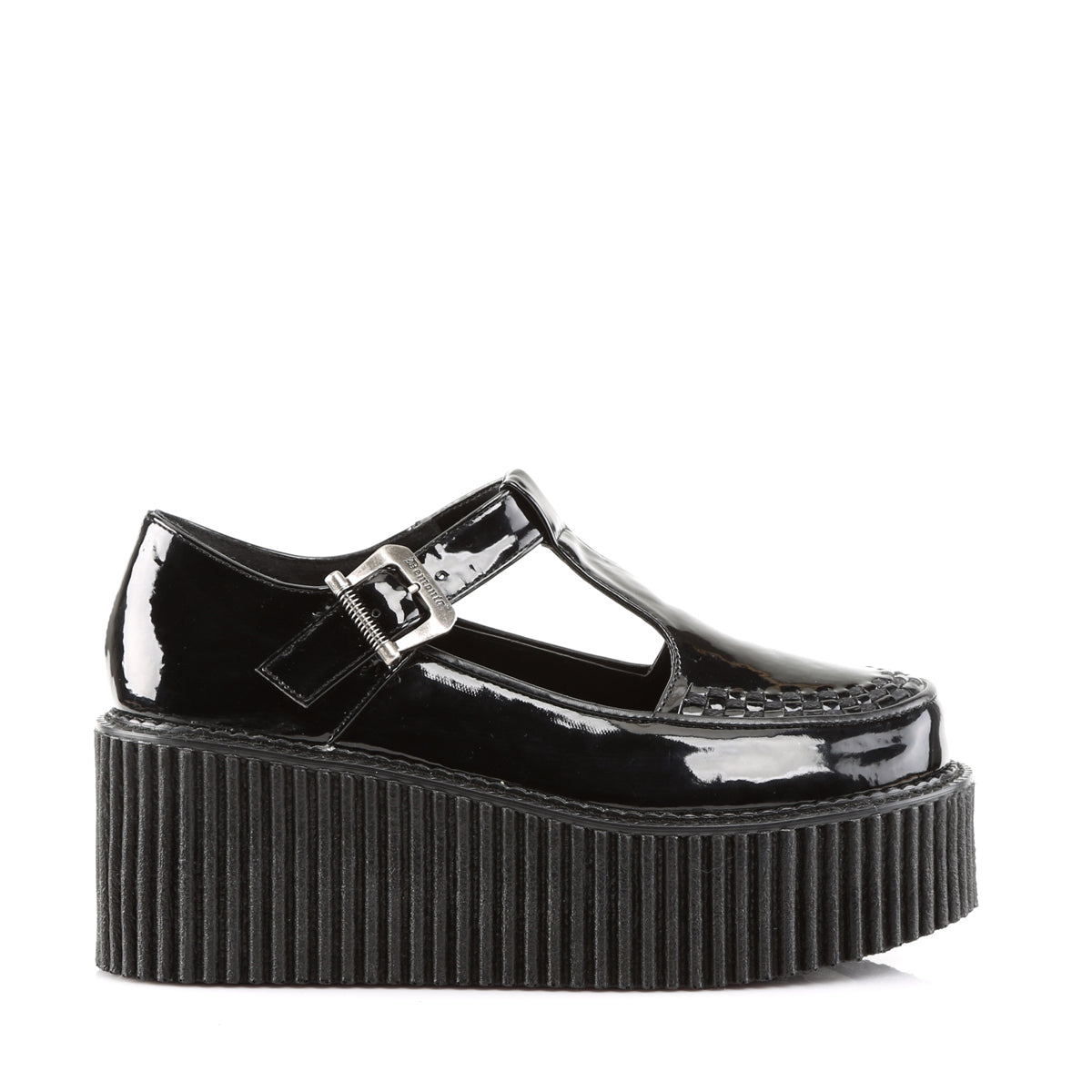 DemoniaCult Womens Low Shoe CREEPER-214 Blk Pat