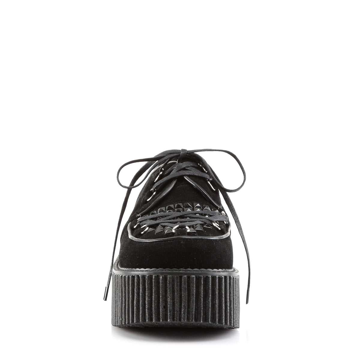 DemoniaCult Zapato bajo para mujer CREEPER-216 BLK Vegan Suede