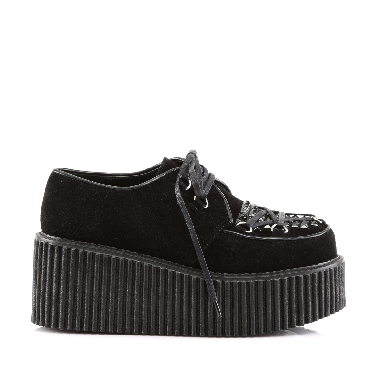 DemoniaCult Zapato bajo para mujer CREEPER-216 BLK Vegan Suede