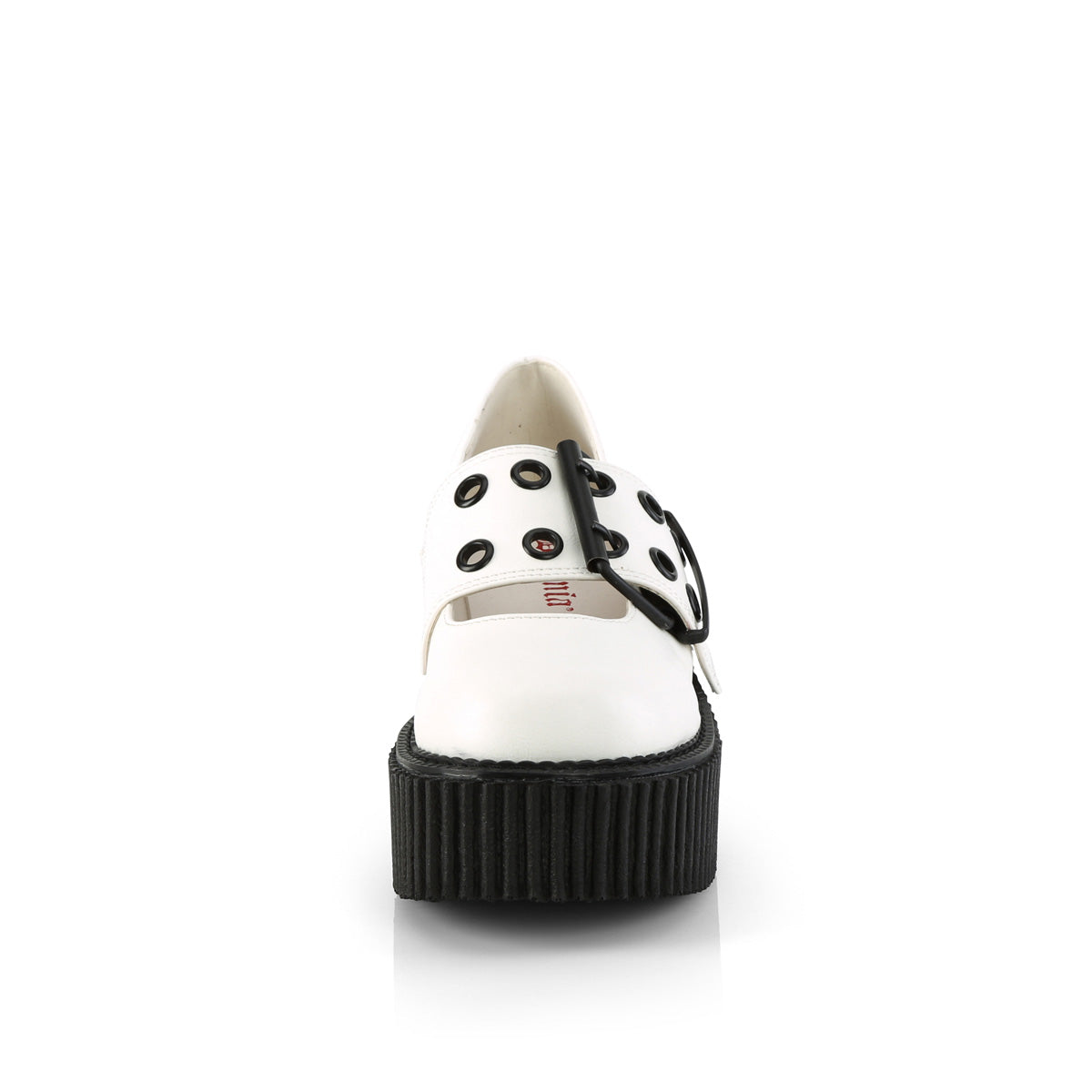 DemoniaCult Zapato bajo CREEPER-230 WHT cuero vegano