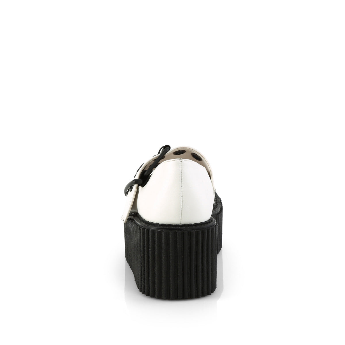 DemoniaCult Zapato bajo CREEPER-230 WHT cuero vegano