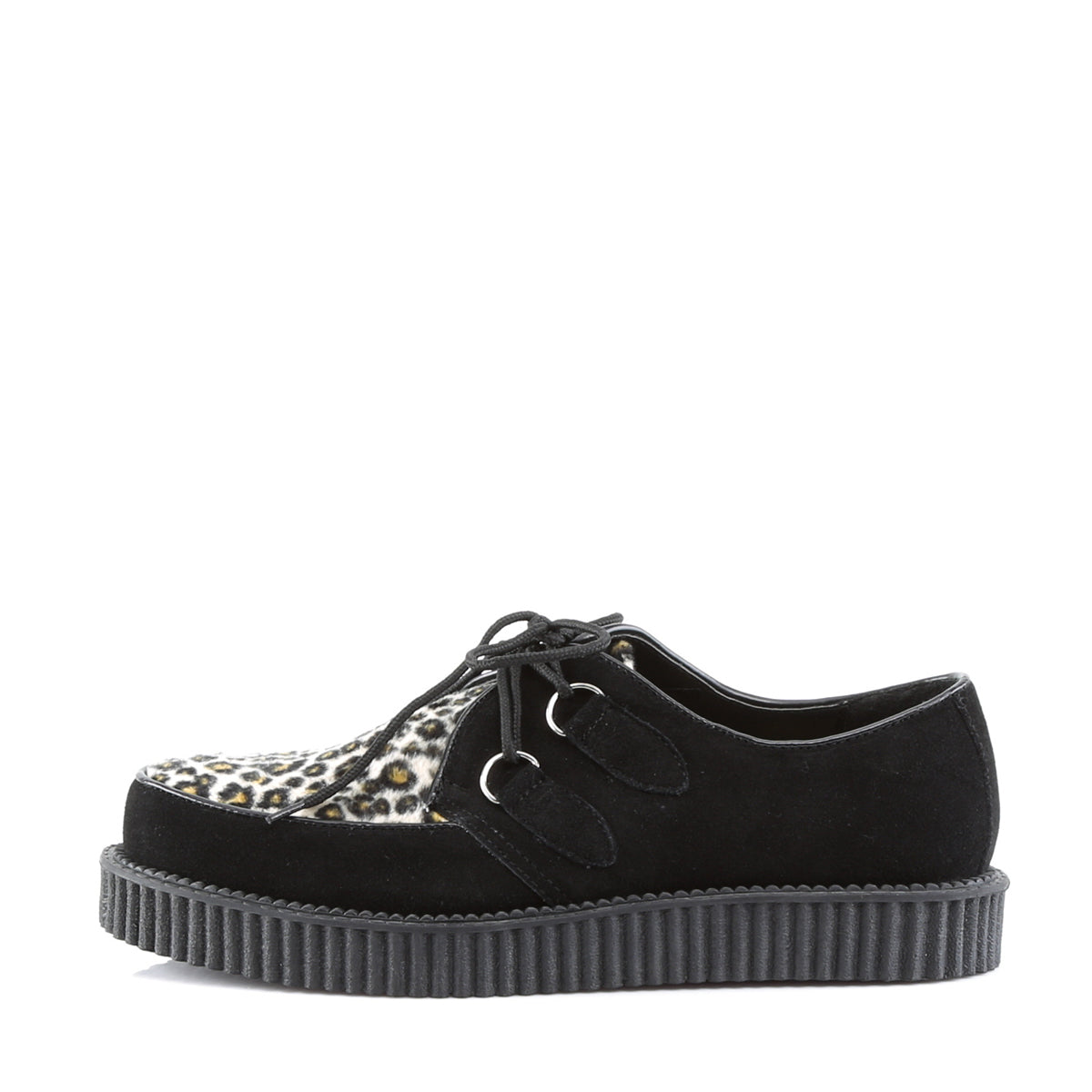 DemoniaCult Zapato bajo para hombre Creeper-600 pelaje de gama de gamuza blk