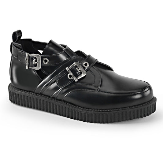 DemoniaCult Zapato bajo para hombre CREEPER-615 Blk Leather