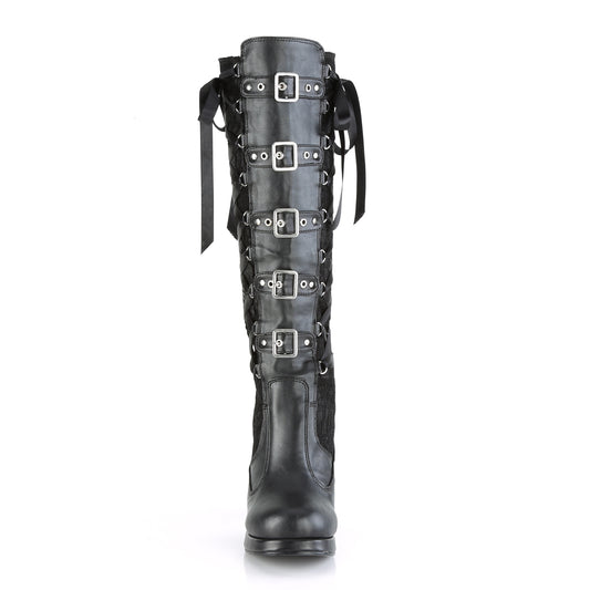 DemoniaCult Botas de mujer CRYPTO-106 BLK LA LOOL DE LEACHE VEGAL