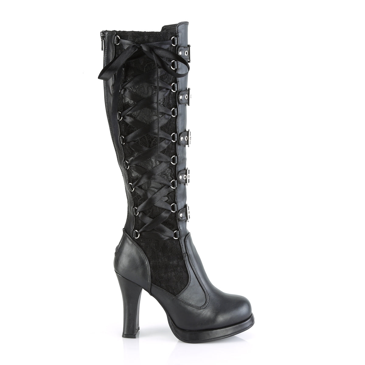 DemoniaCult Botas de mujer CRYPTO-106 BLK LA LOOL DE LEACHE VEGAL