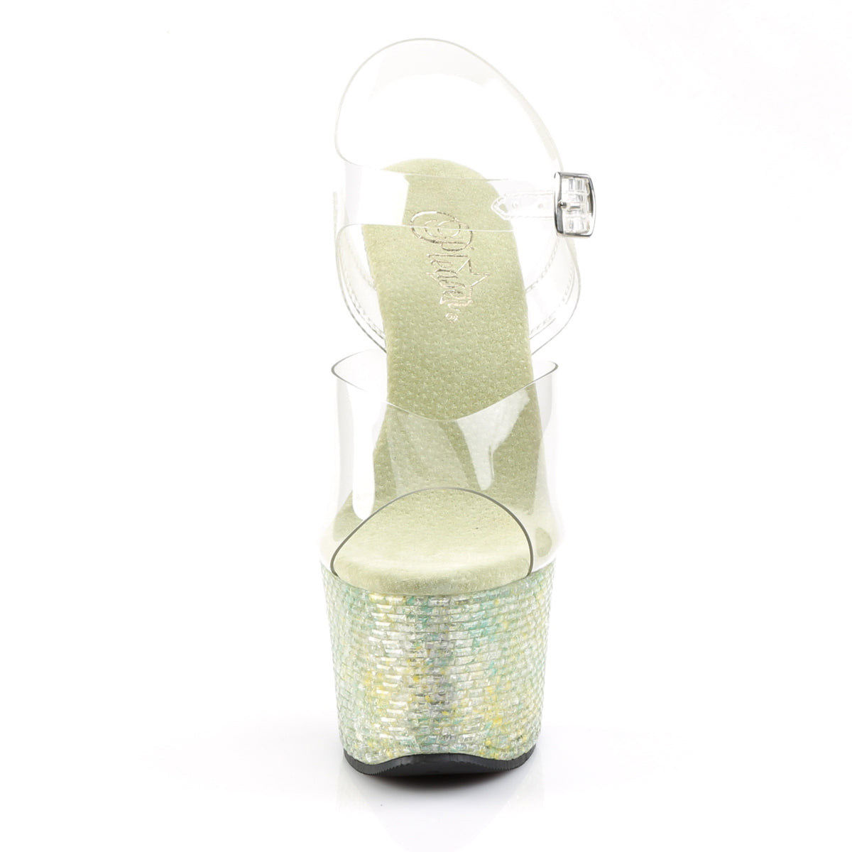Pleaser Sandalias para mujer CRYSTALIZE-308tl clr / lima crystal
