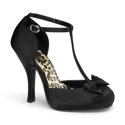 Pin Up Couture Bombas para mujer CUTIEPIE-12 BLK SATIN