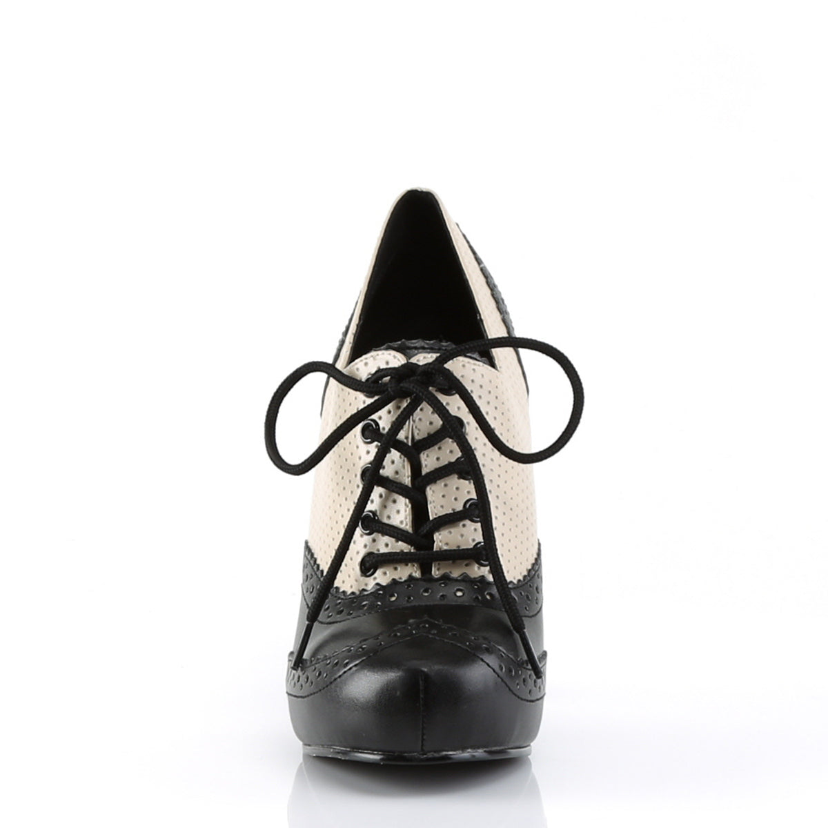 Pin Up Couture Bombas para mujer CUTIEPIE-14 crema-blk angustiada pu