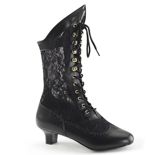 Funtasma Botas de tobillo para mujer DAME-115 BLK PU-LACE