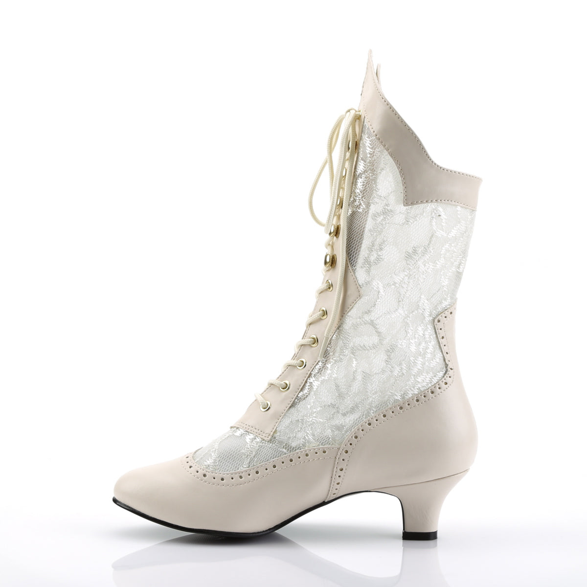 Funtasma Botas de tobillo para mujer DAME-115 Cordón de PU de marfil