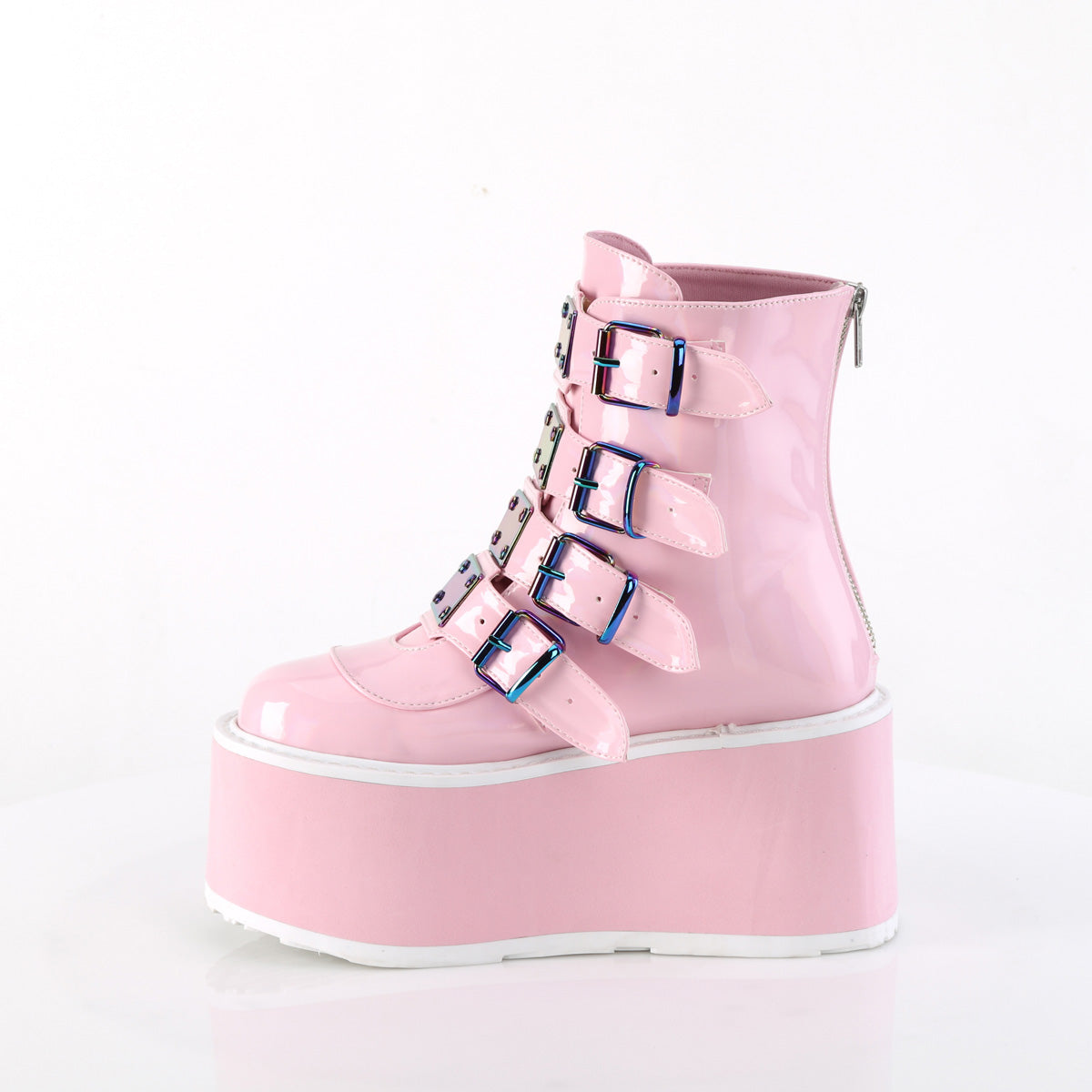 DemoniaCult Botines DAMNED-105 B. Pink Holo Pat