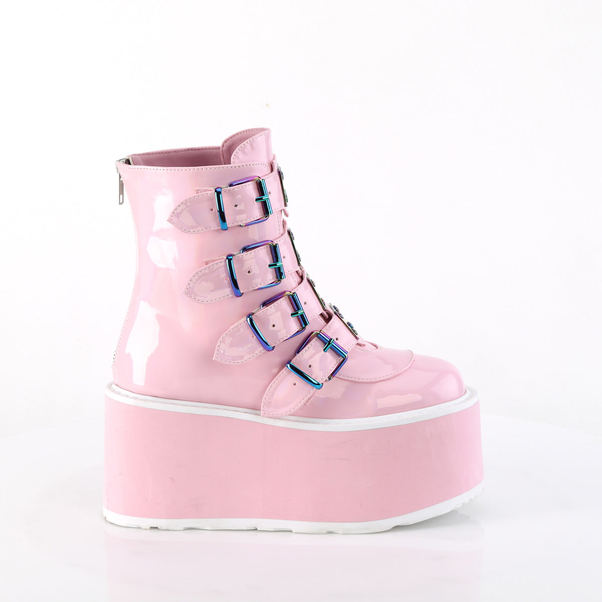 DemoniaCult Botines DAMNED-105 B. Pink Holo Pat