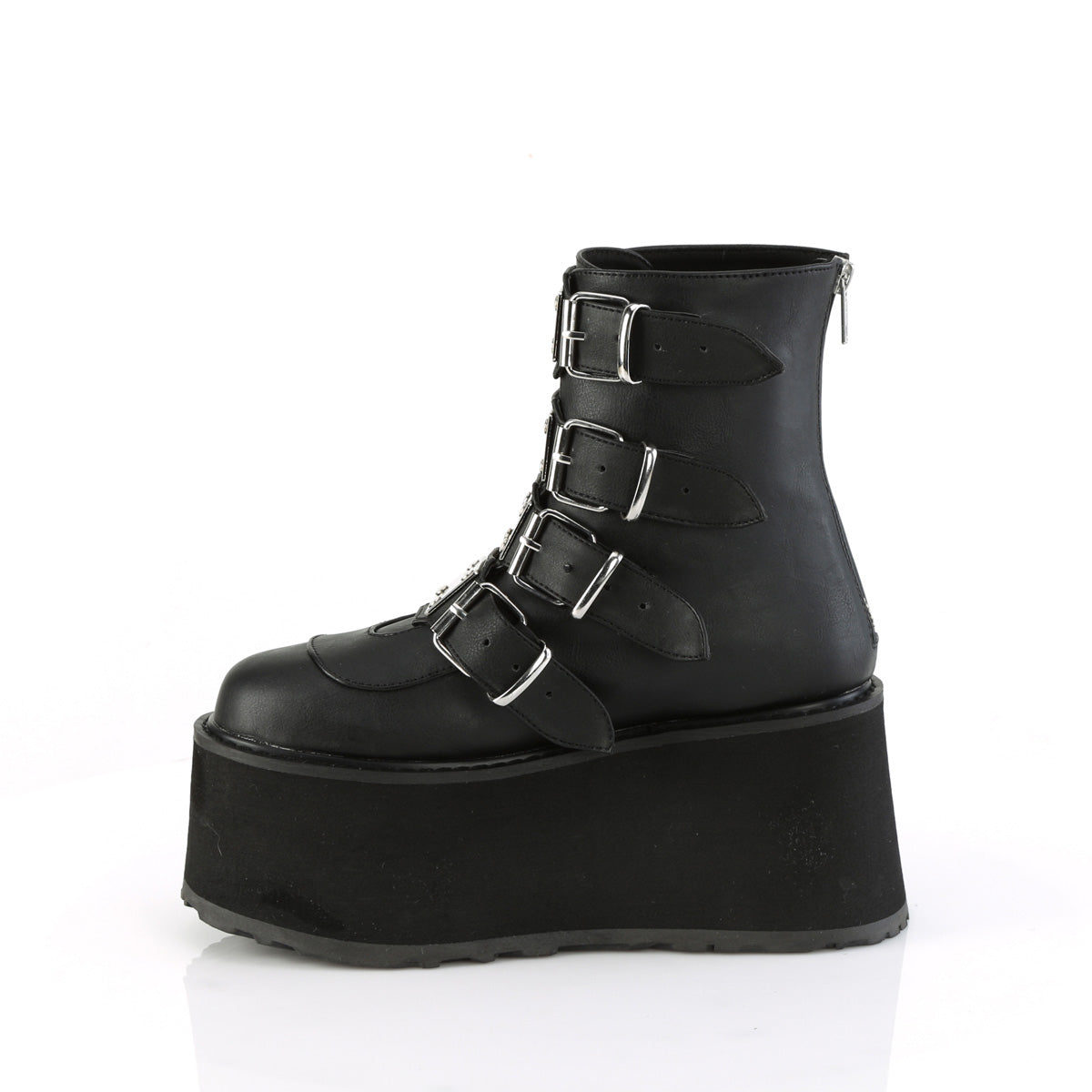 DemoniaCult Ankle Boots DAMNED-105 Blk Vegan Leather