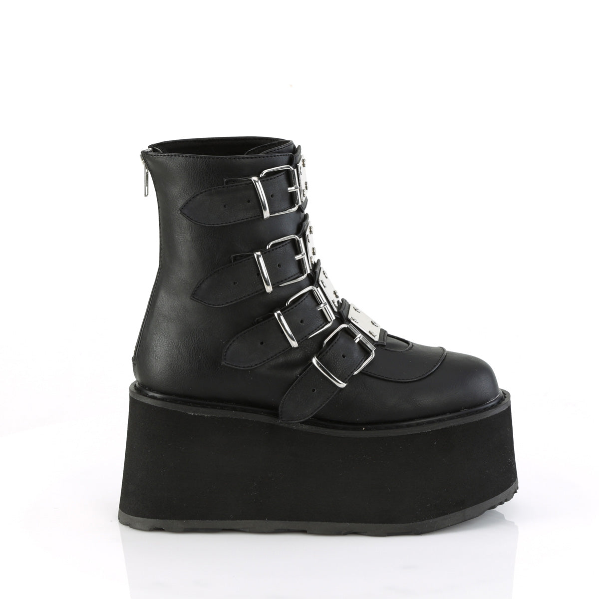 DemoniaCult Ankle Boots DAMNED-105 Blk Vegan Leather