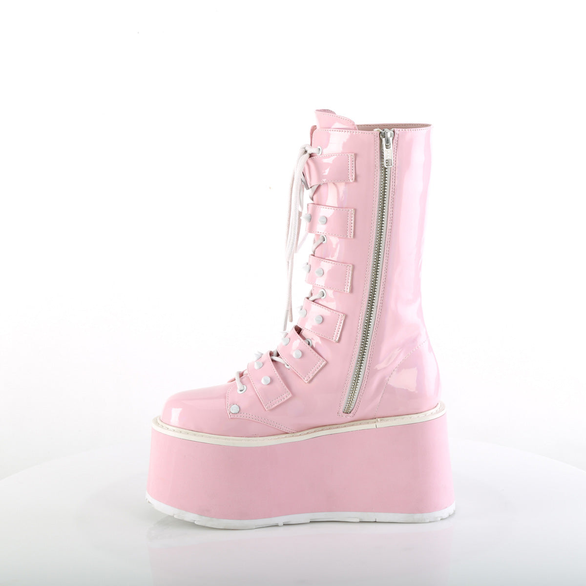 DemoniaCult Boots DAMNED-225 B. Pink Holo Pat
