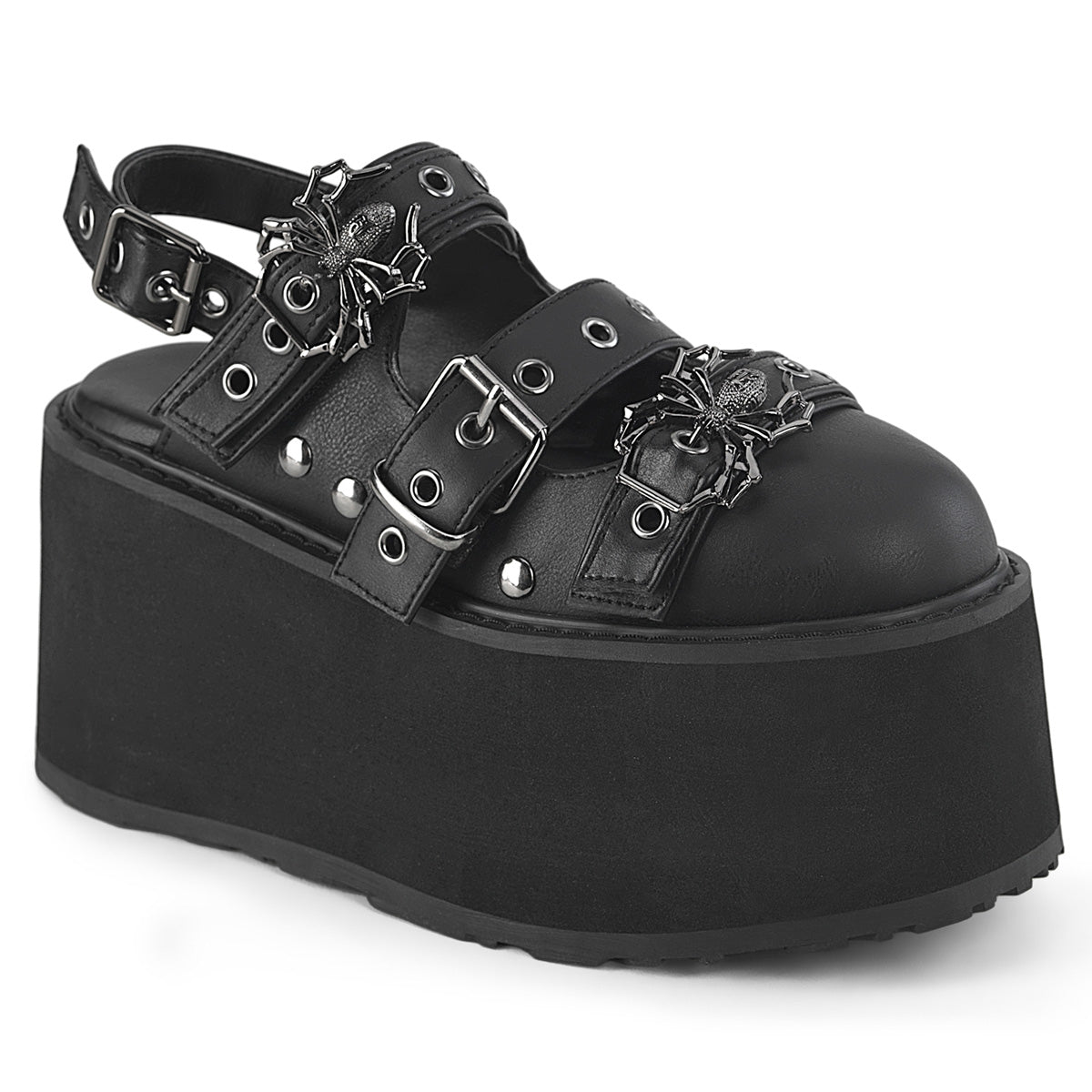 DemoniaCult DAMNED-27 Blk Leather Vegan