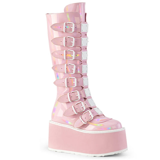 DemoniaCult  Botas DAMNED-318 B. Pink Holo Pat