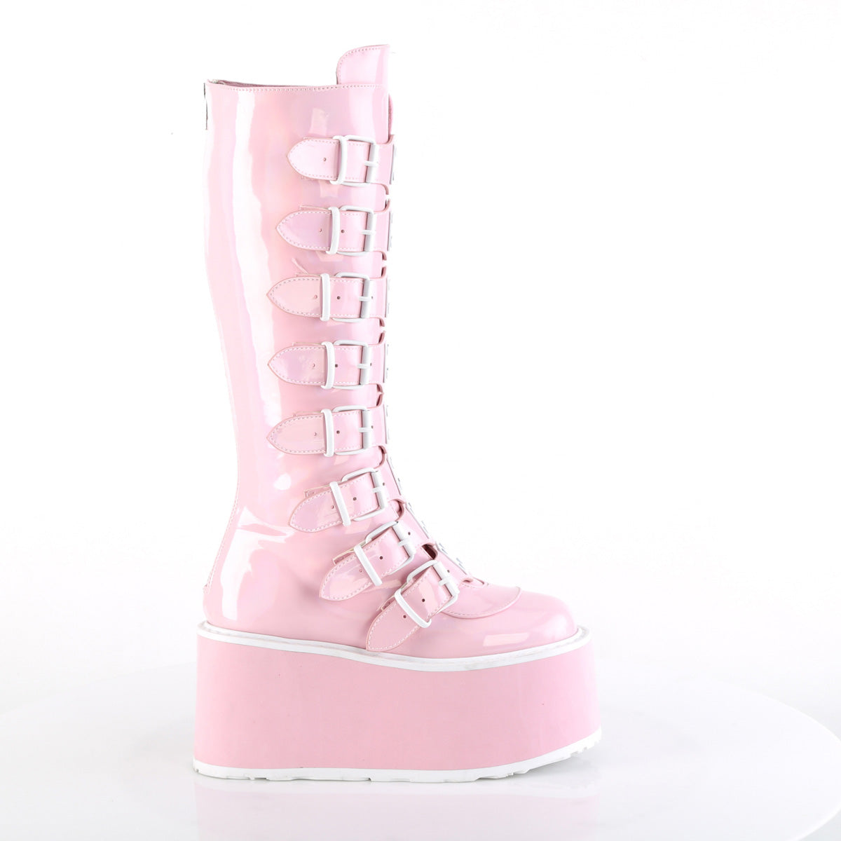 DemoniaCult Boots DAMNED-318 B. Pink Holo Pat