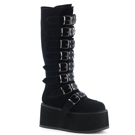 DemoniaCult Botas de mujer DAMNED-318 BLK VELVET