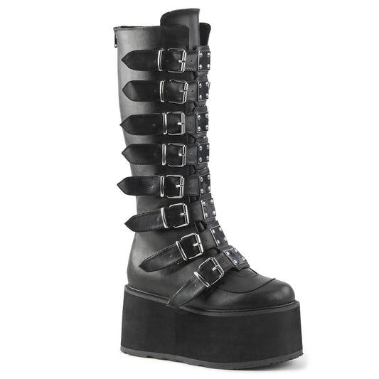 DemoniaCult Botas de mujer DAMNED-318 BLK de cuero vegano