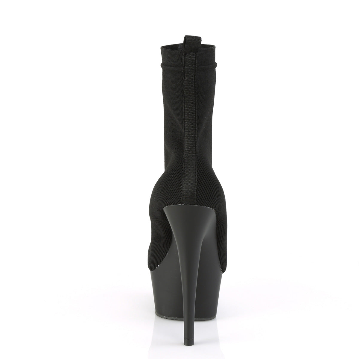 Pleaser Botas de tobillo para mujer DELIGHT-1002-1 Tejido de punto de estiramiento blk / BLK MATE