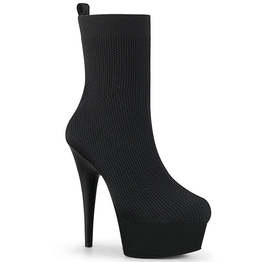 Pleaser Botas de tobillo para mujer DELIGHT-1002 Tela BLK / BLK MATE