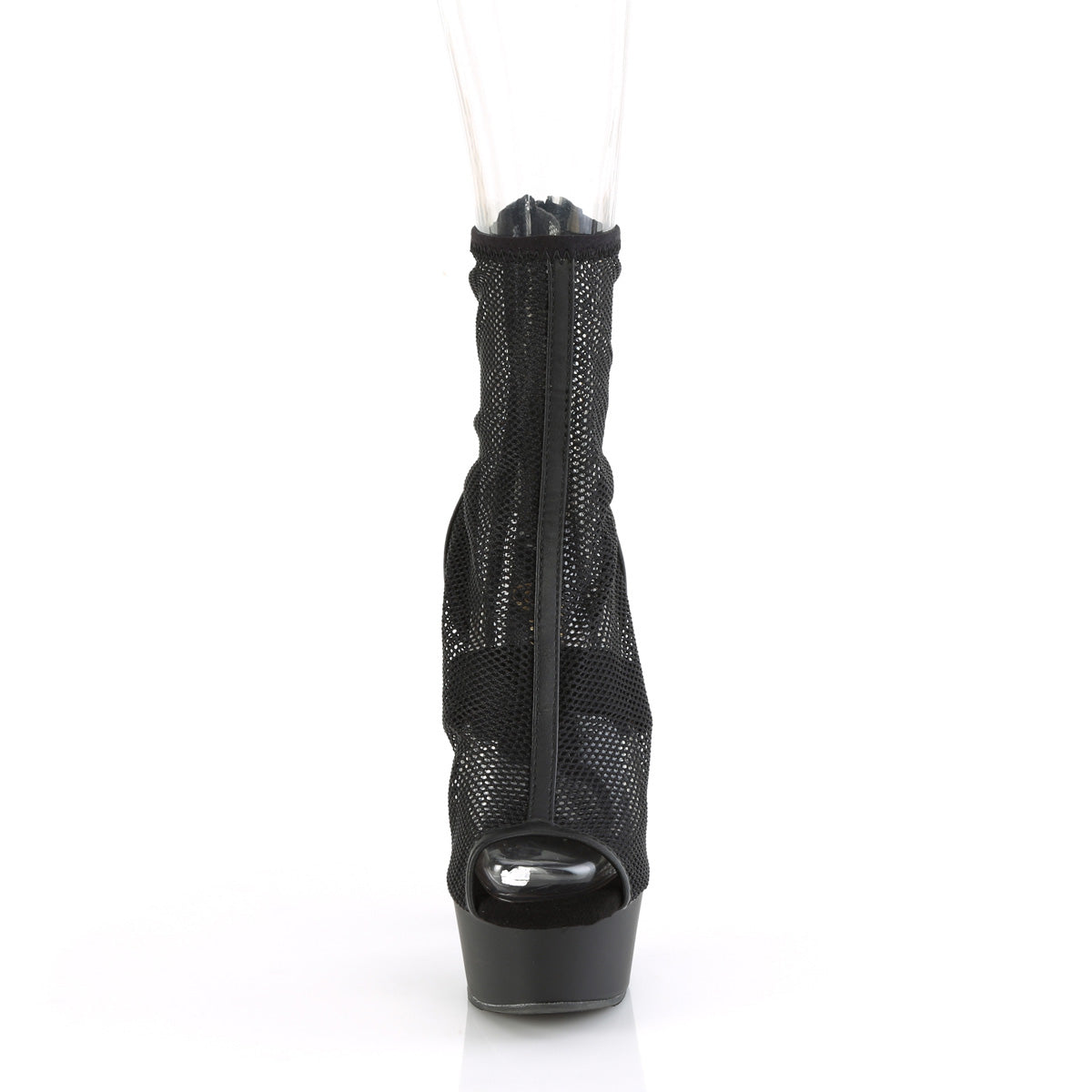 Pleaser DELIGHT-1006 BLK Faux Leather-Mesh/Blk Matte
