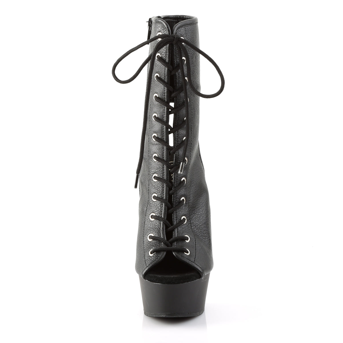 Pleaser Botas de tobillo para mujer DELIGHT-1016 Blk Faux Cuero / Blk Mate