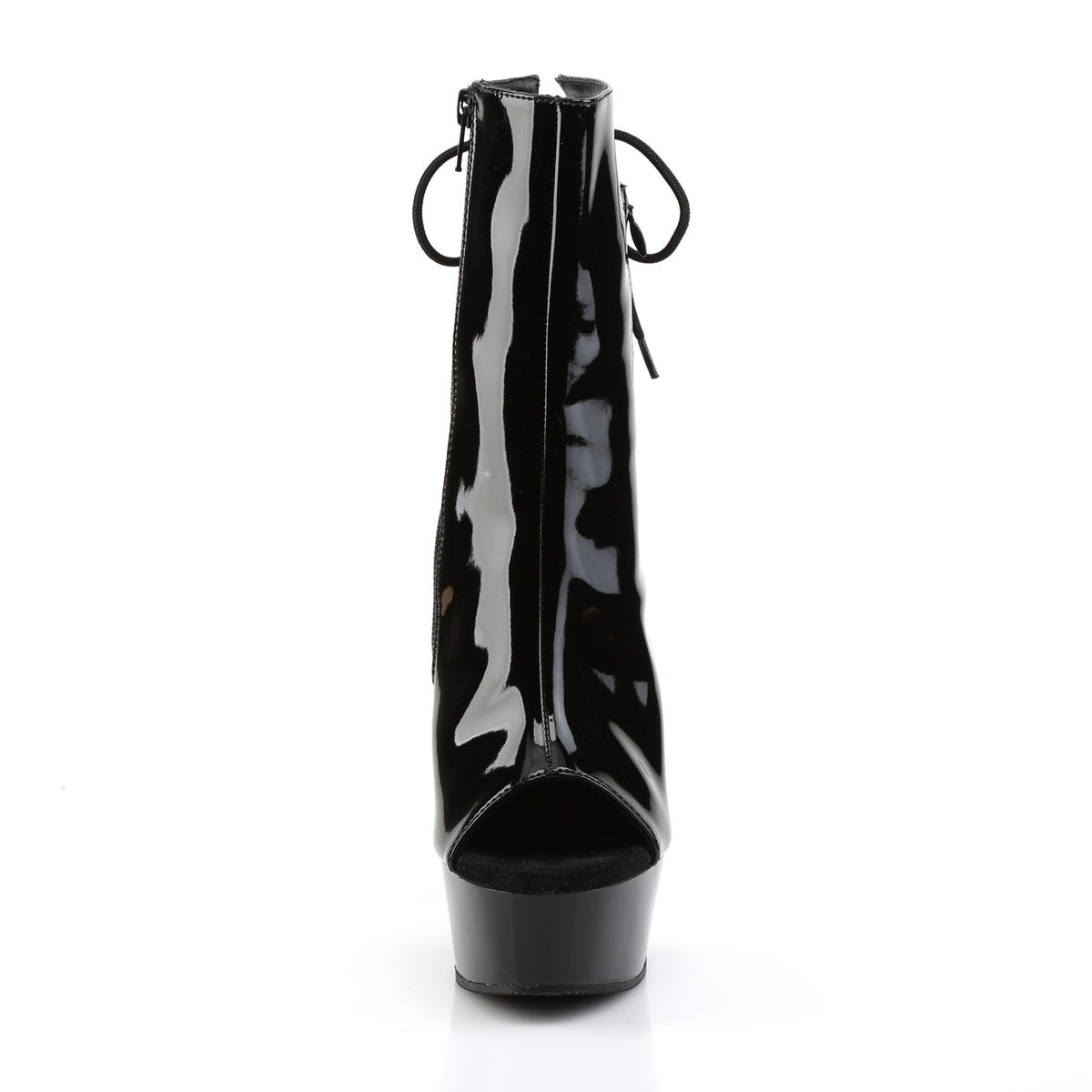 Pleaser Botas de tobillo para mujer DELIGHT-1018 BLK PAT / BLK