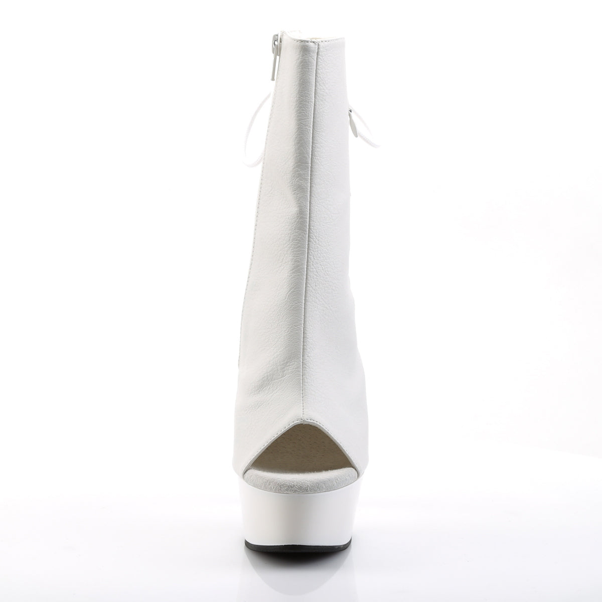 Pleaser Botas de tobillo para mujer DELIGHT-1018 Wht Faux Cuero / WHT
