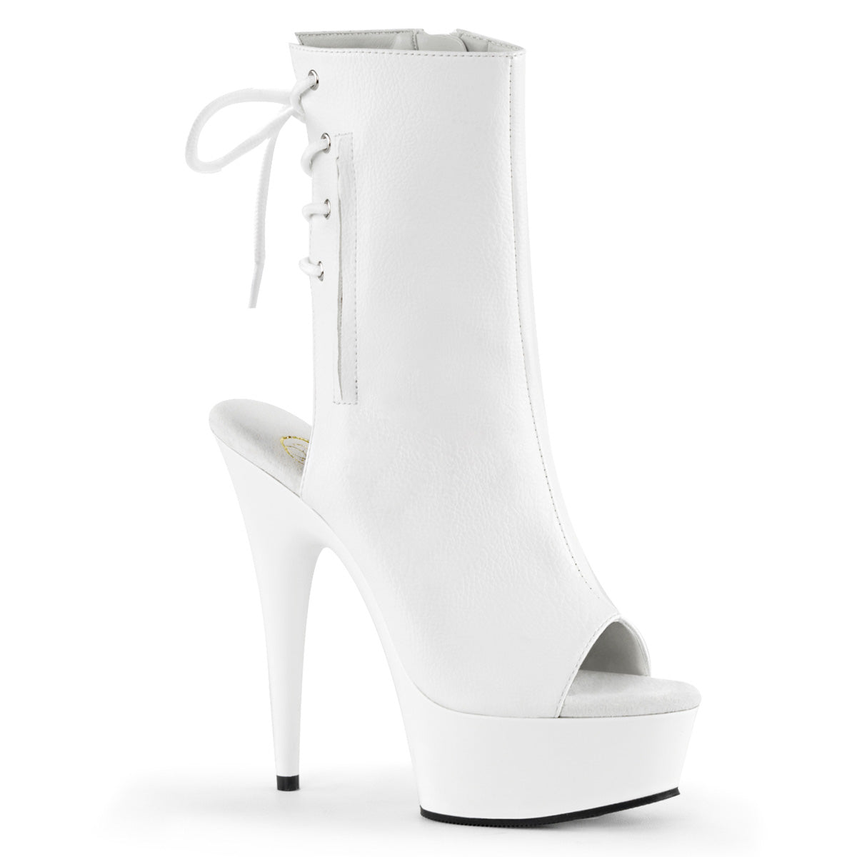 Pleaser Botas de tobillo para mujer DELIGHT-1018 Wht Faux Cuero / WHT
