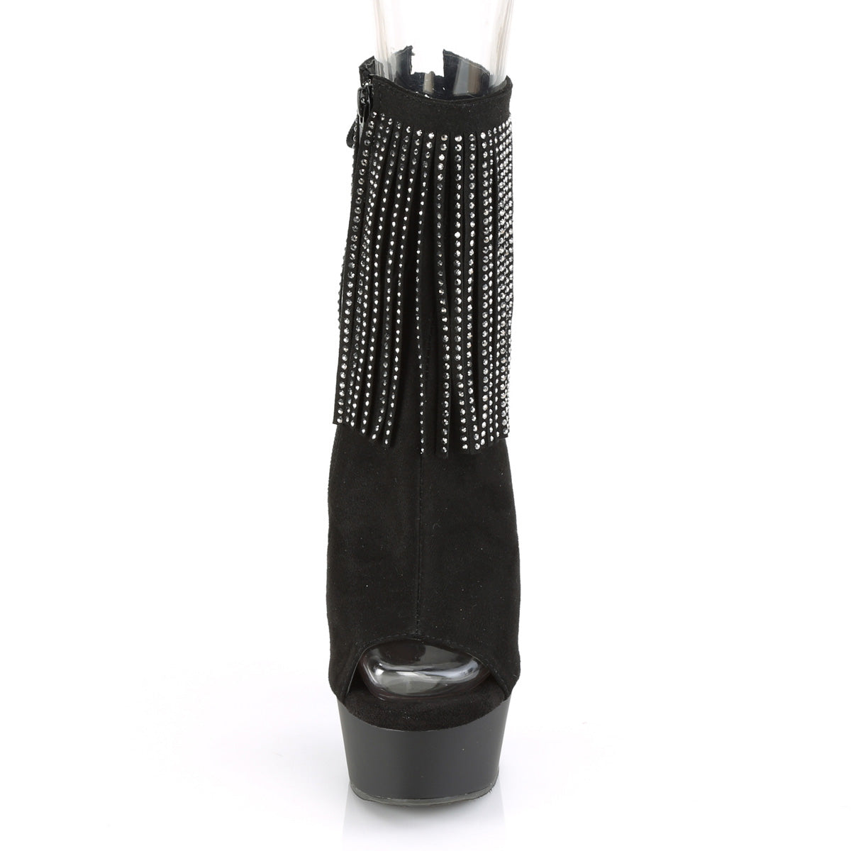 Pleaser Womens Ankle Boots DELIGHT-1018RSF Blk Faux Suede/Blk Matte
