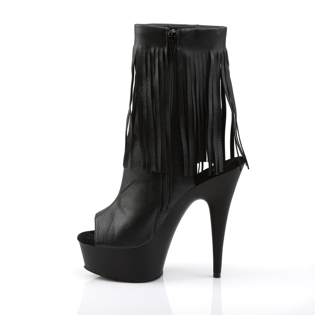Pleaser Botas de tobillo para mujer DELIGHT-1019 Blk Faux Cuero / Blk Mate