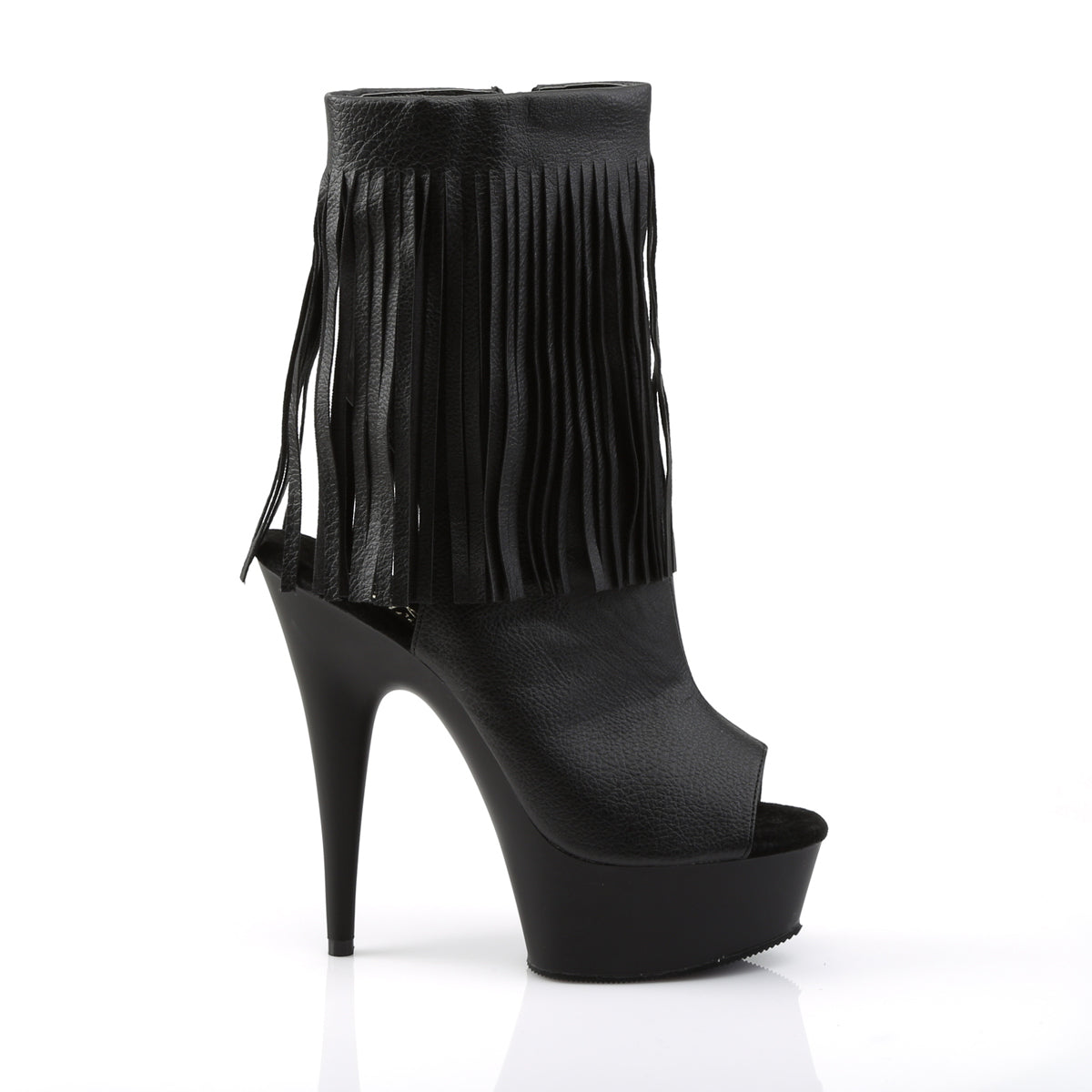 Pleaser Botas de tobillo para mujer DELIGHT-1019 Blk Faux Cuero / Blk Mate