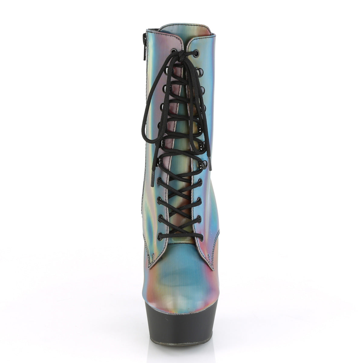 Pleaser Botas de tobillo para mujer DELIGHT-1020Reffl Rainbow Reflectante / blk mate