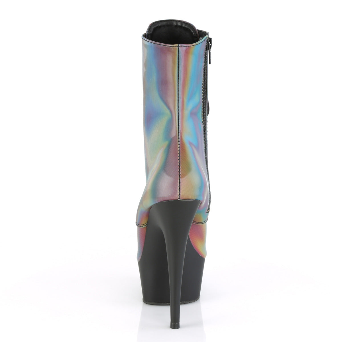 Pleaser Botas de tobillo para mujer DELIGHT-1020Reffl Rainbow Reflectante / blk mate