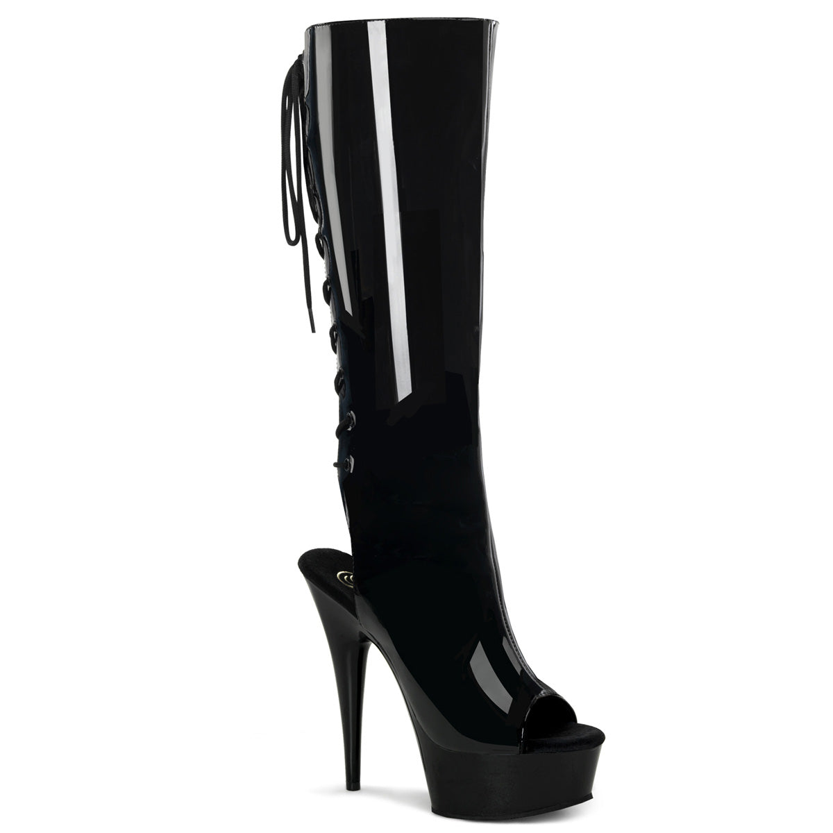 Pleaser Botas de mujer DELIGHT-2018 BLK PAT / BLK