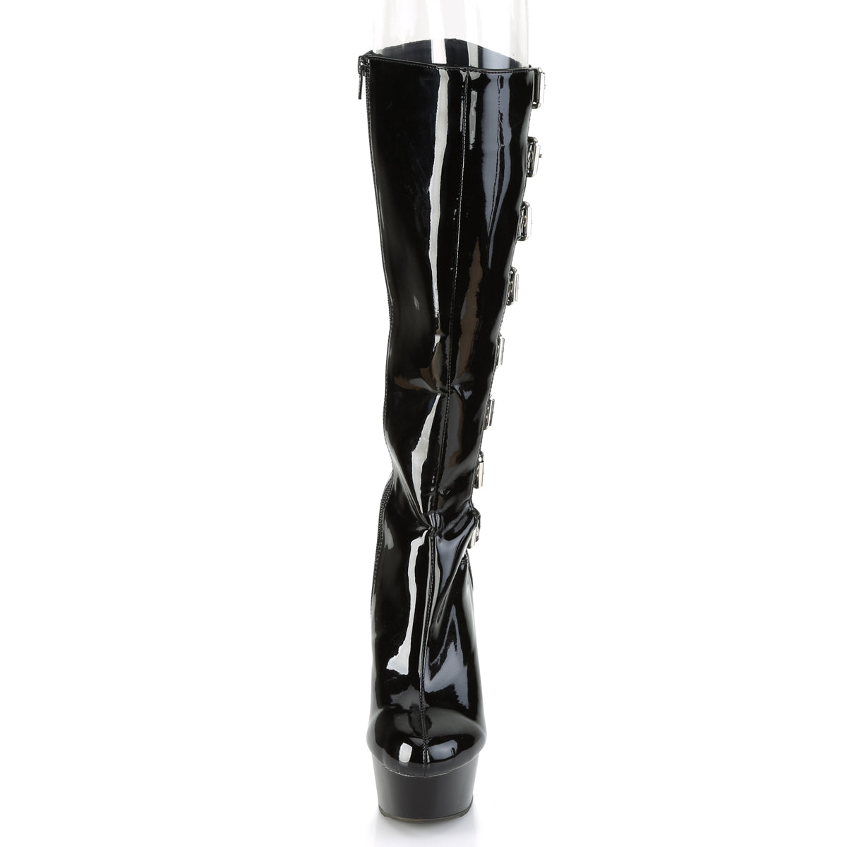 Pleaser Womens Boots DELIGHT-2047 Blk Pat/Blk