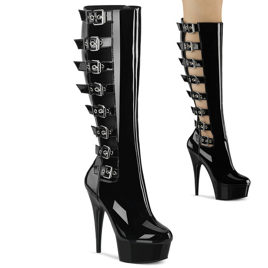 Pleaser Botas de mujer DELIGHT-2047 BLK PAT / BLK