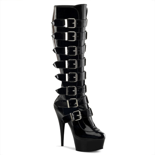 Pleaser Botas de mujer DELIGHT-2049 BLK PAT / BLK