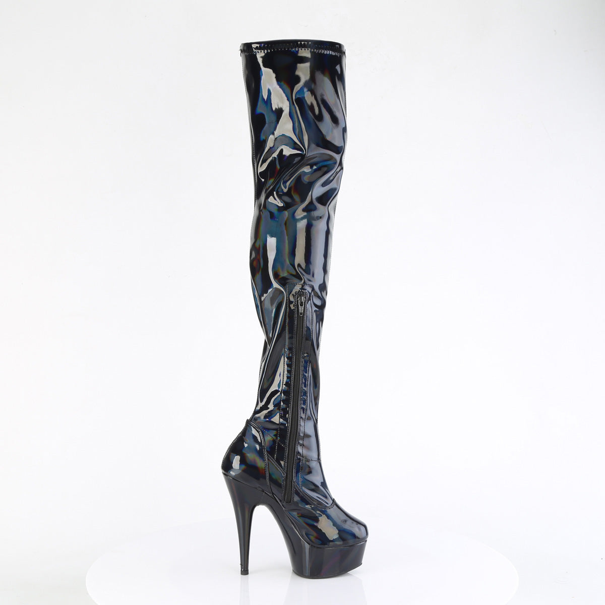 Pleaser DELIGHT-3000hwr blk hologram pat/m