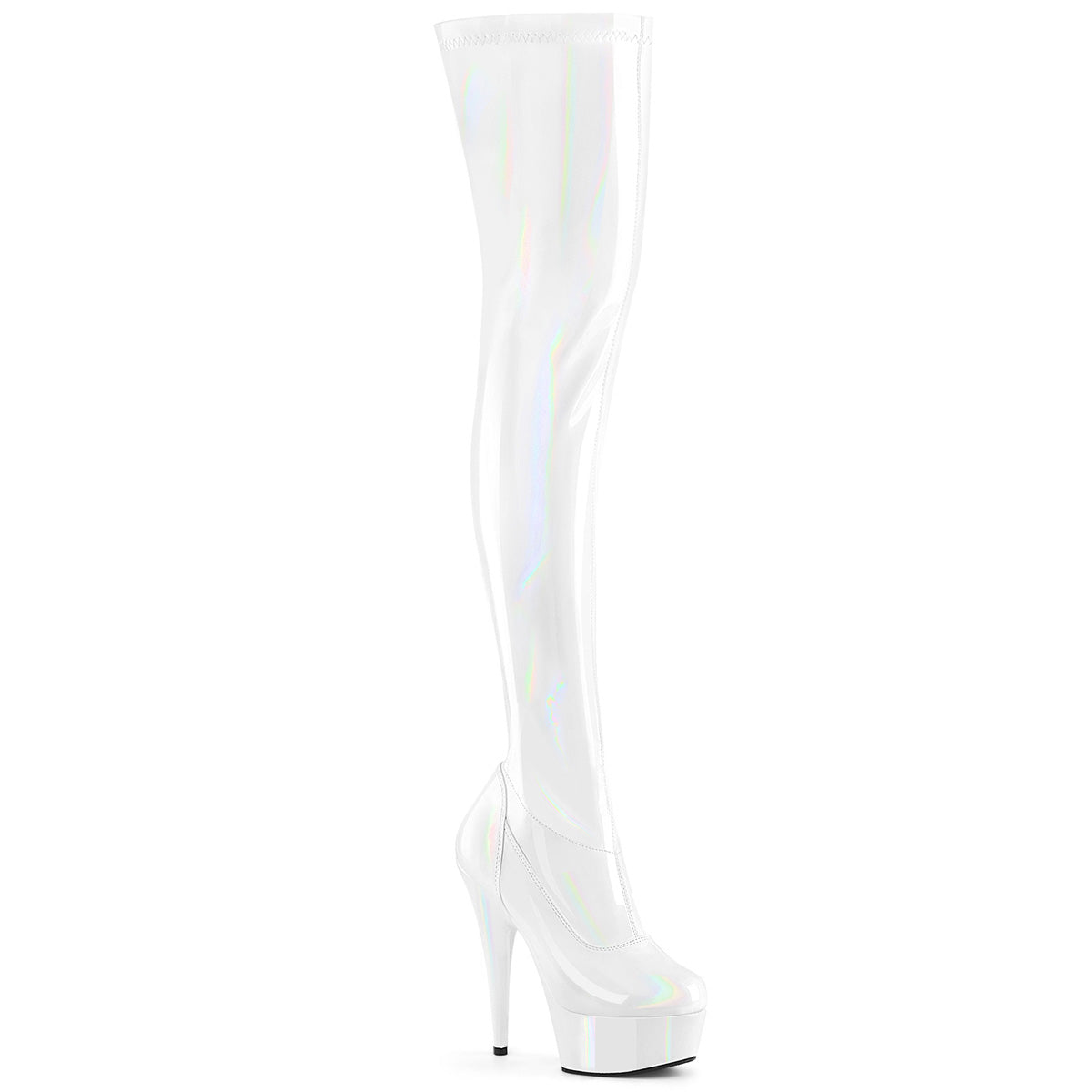 Pleaser DELIGHT-3000HWR Wht Hologram Pat/M
