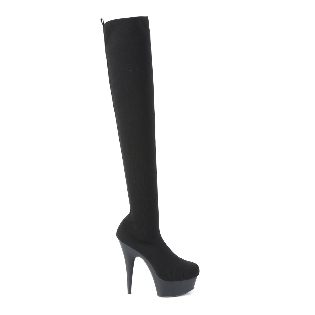 Pleaser Botas de mujer DELIGHT-3002-1 Tela de punto de estiramiento blk / BLK MATE
