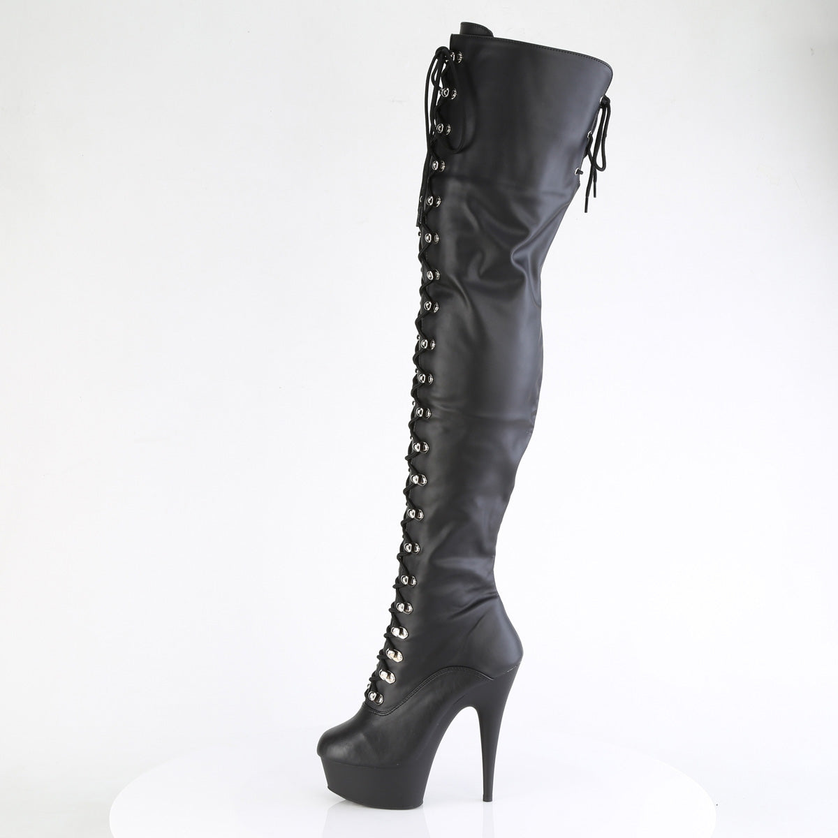 Pleaser DELIGHT-3022 BLK Faux Leather/Blk Matte