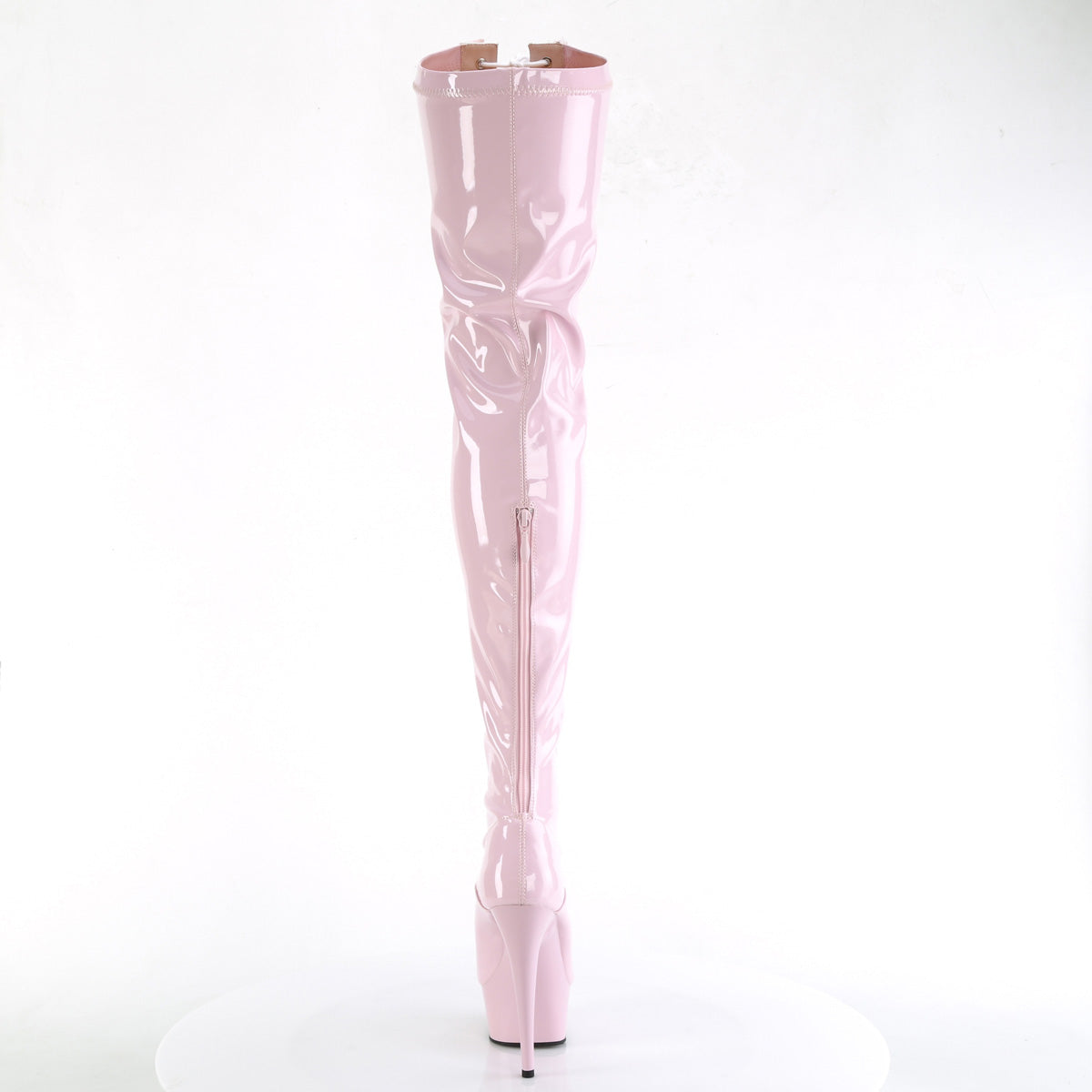 Pleaser Boots DELIGHT-3027 B. Pink-Wht Str. Pat/B. Pink
