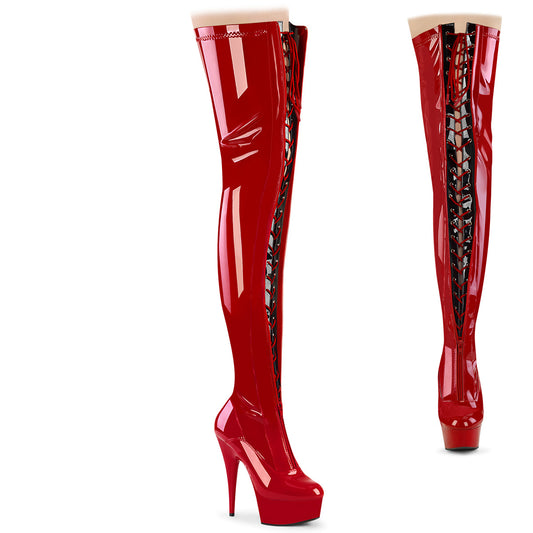 Pleaser  Botas DELIGHT-3027 rojo-blk str. Pat / Red