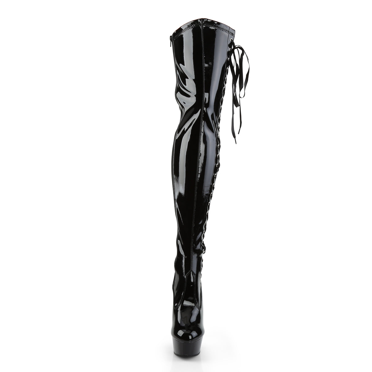 Pleaser Botas de mujer DELIGHT-3050 BLK STR PAT / BLK