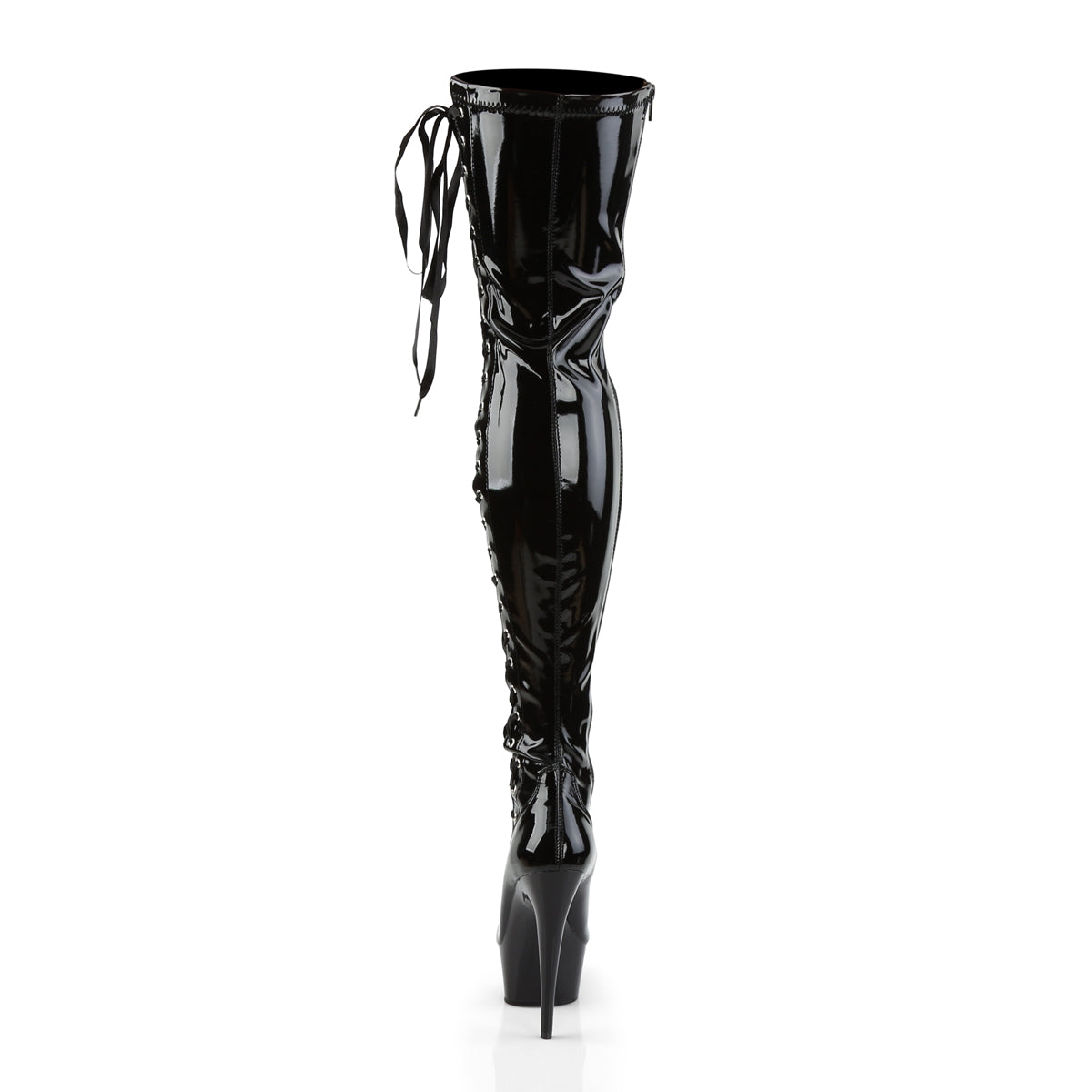 Pleaser Botas de mujer DELIGHT-3050 BLK STR PAT / BLK